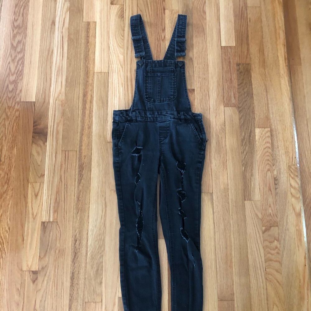 Black Denim Overalls